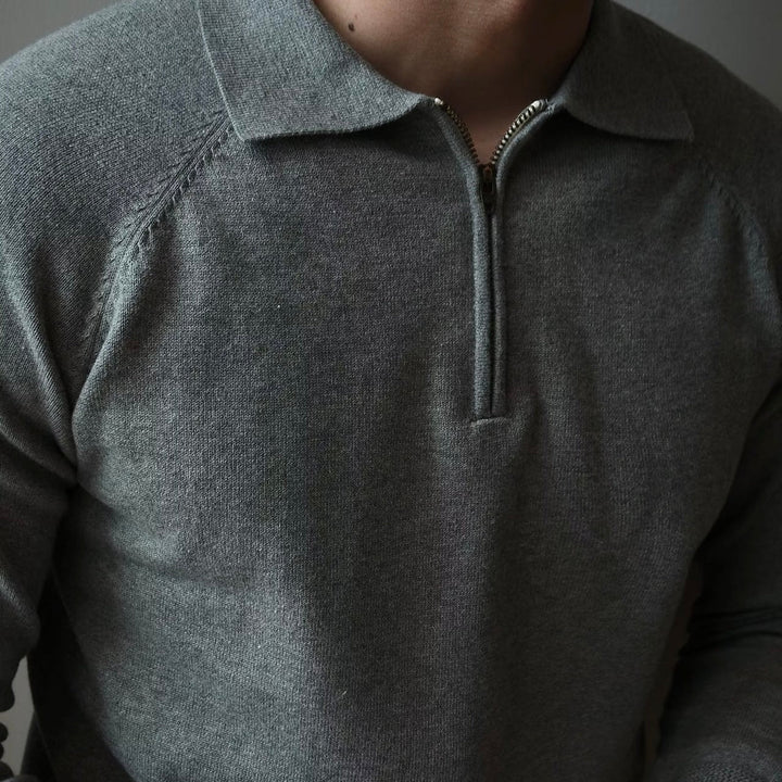 CALORA_ Quarter Zip Polo - Poloshirt met Kwartrits en Raglan Mouwen