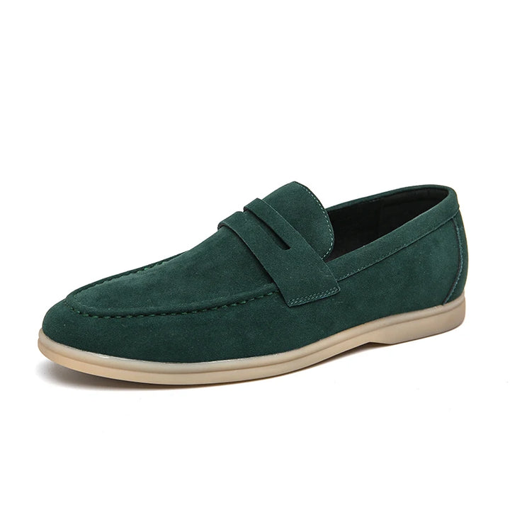 Raffaele | Luxueuze Suède Loafers - heren instappers-Loafers-Calora-Groen-38-Calora