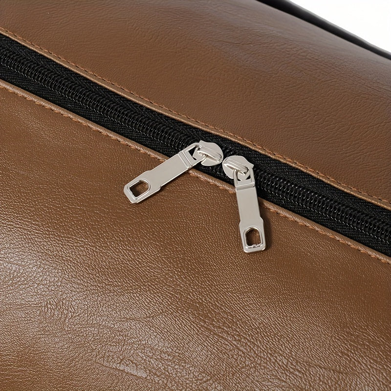 Ravelli | Heren PU Leren Reistas Duffelbag-Schoudertassen-Calora-Zwart-Calora