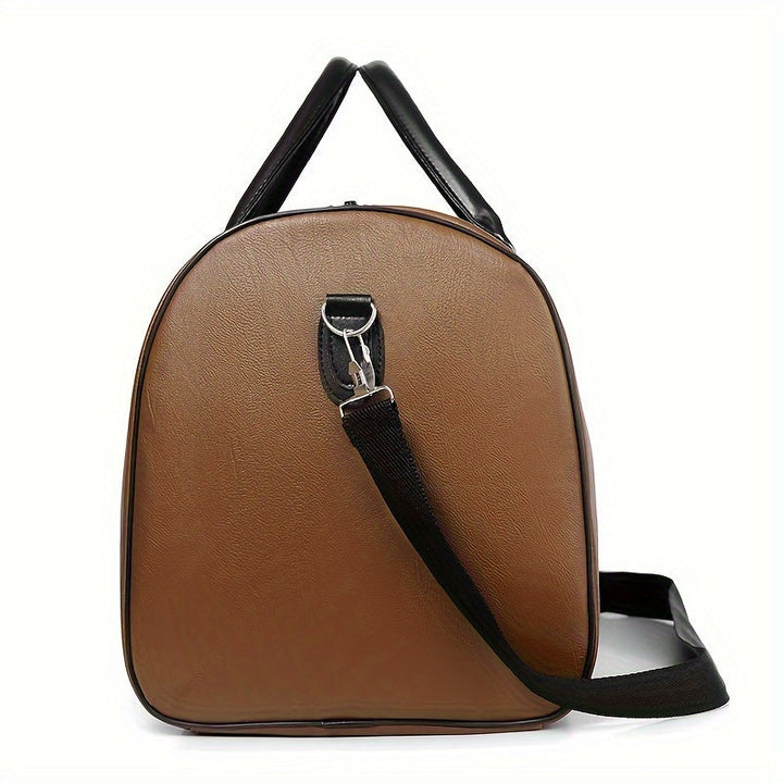 Ravelli | Heren PU Leren Reistas Duffelbag-Schoudertassen-Calora-Zwart-Calora