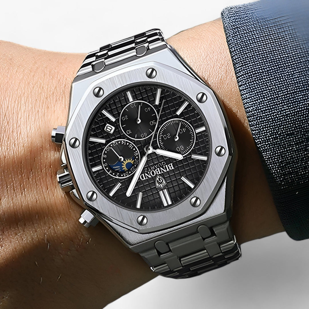 Ravelli | Rond Robuust Stalen Horloge-Horloges-Calora-Zilver Blauw-Calora