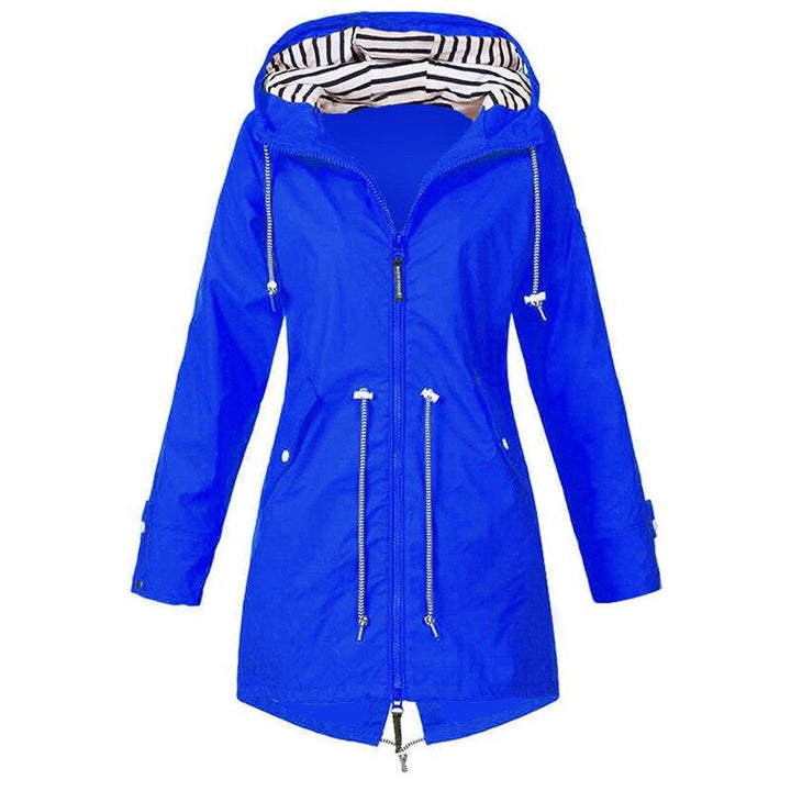 Regula | Lange Regenjas met Capuchon-Zomer Jassen-Calora-Blauw-S-Calora
