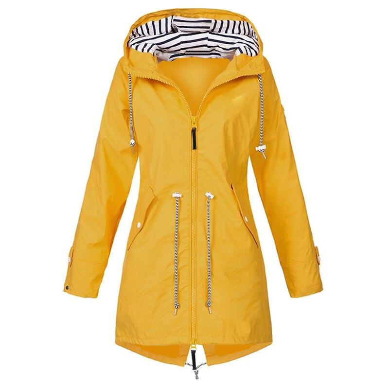 Regula | Lange Regenjas met Capuchon-Zomer Jassen-Calora-Geel-S-Calora
