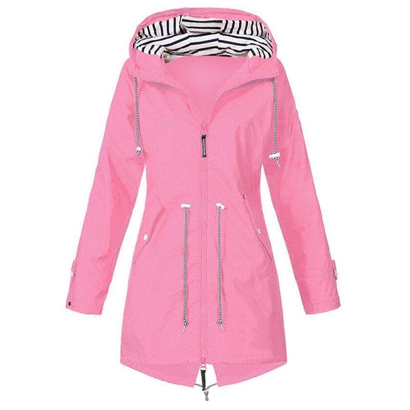 Regula | Lange Regenjas met Capuchon-Zomer Jassen-Calora-Roze-S-Calora