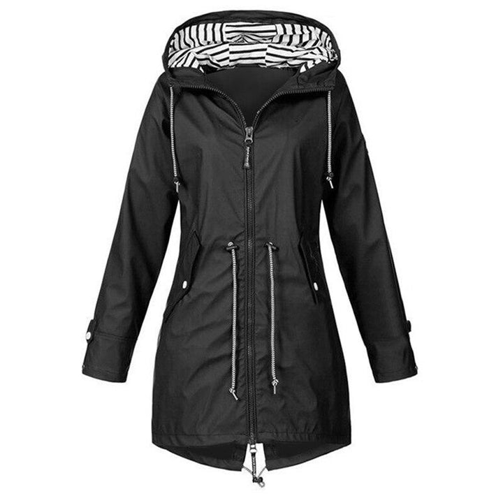 Regula | Lange Regenjas met Capuchon-Zomer Jassen-Calora-Zwart-S-Calora