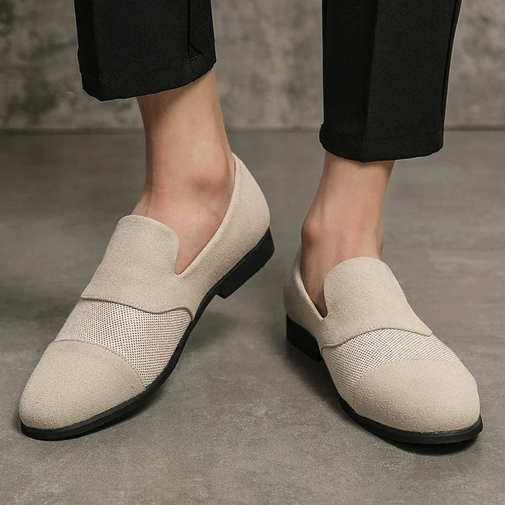Renato | Heren Luxe Leren Frosted Loafers-Loafers-Calora-Beige-39-Calora
