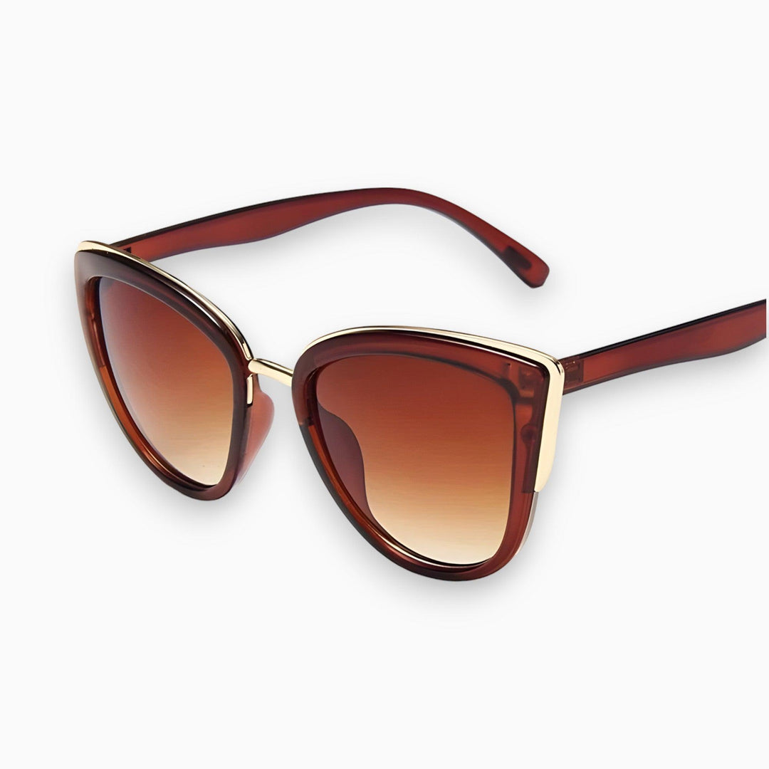 Retro Cateye Zonnebril met Gradiënt Glazen en UV-bescherming-Elektronica/Gadgets-Calora-Bruin-Calora