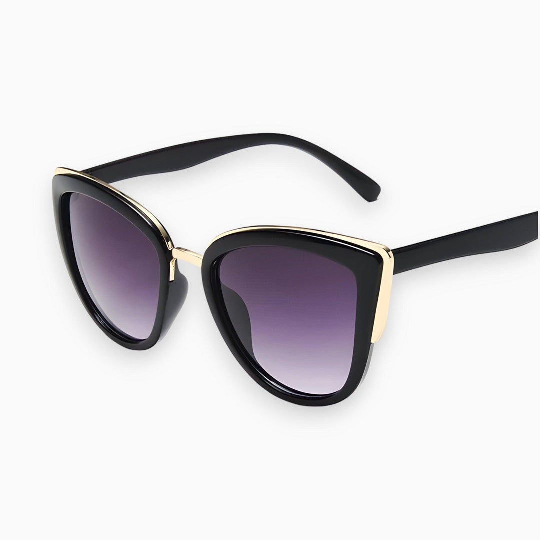 Retro Cateye Zonnebril met Gradiënt Glazen en UV-bescherming-Elektronica/Gadgets-Calora-Zwart-Calora