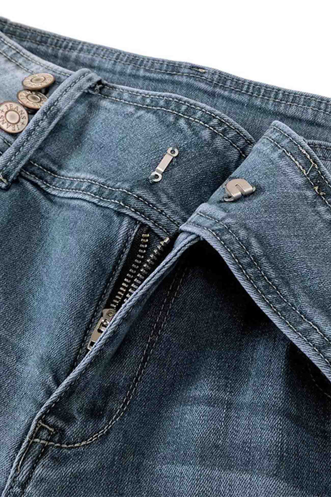 Retro Jeans met zijknoop en wijde pijpen-Wijde Broeken-Calora-Lichtblauw-XS-Calora
