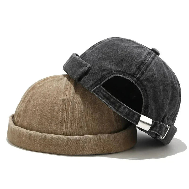 Retro Katoenen Beanie-Petten-Calora-Khaki-56-59cm-Calora