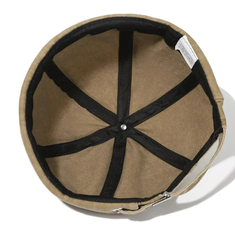 Retro Katoenen Beanie-Petten-Calora-Khaki-56-59cm-Calora
