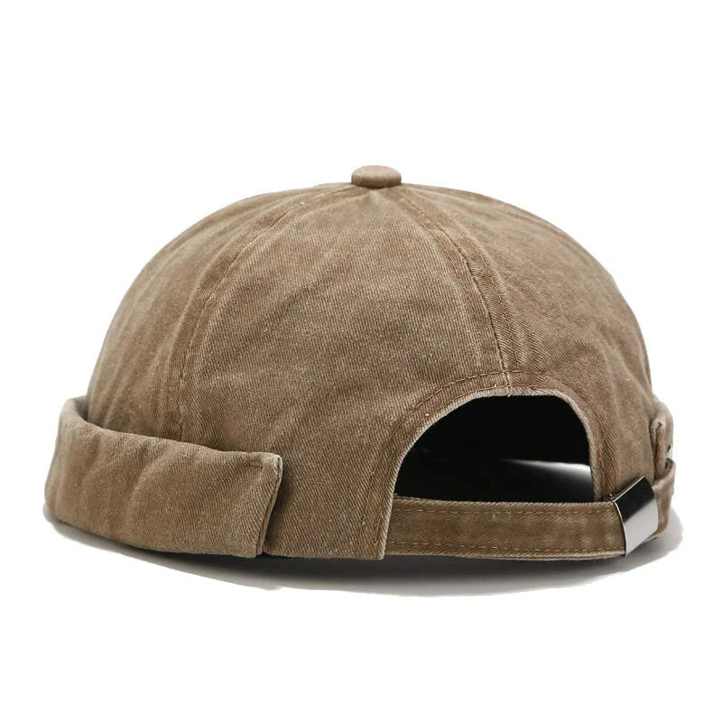 Retro Katoenen Beanie-Petten-Calora-Khaki-56-59cm-Calora