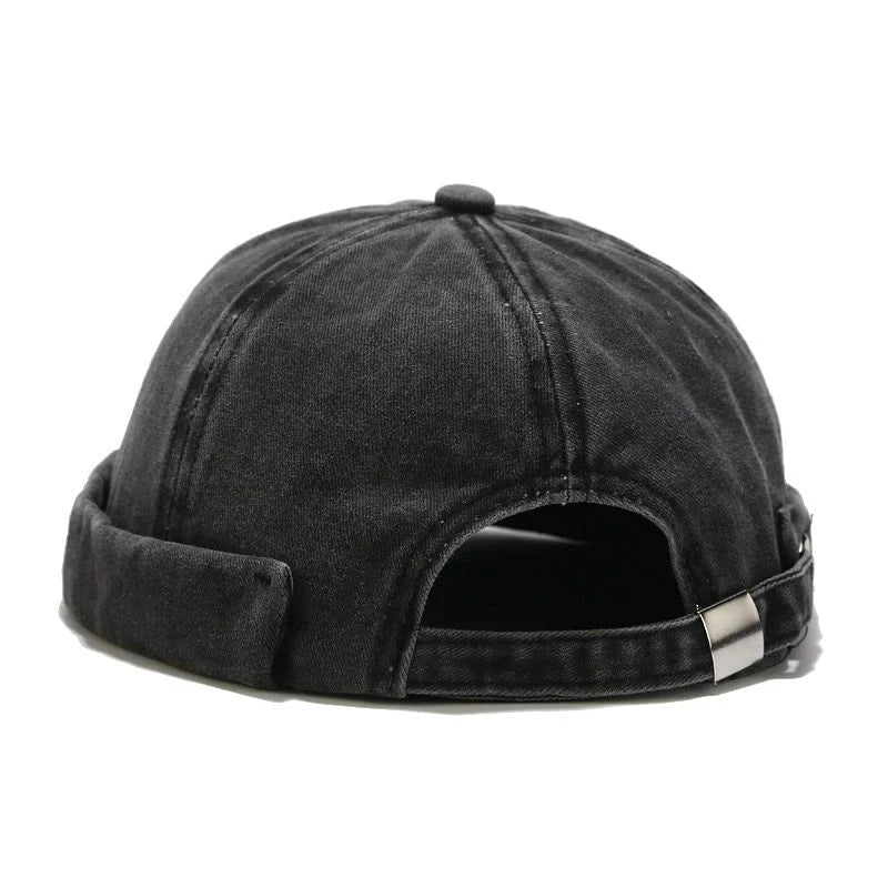 Retro Katoenen Beanie-Petten-Calora-Zwart-56-59cm-Calora