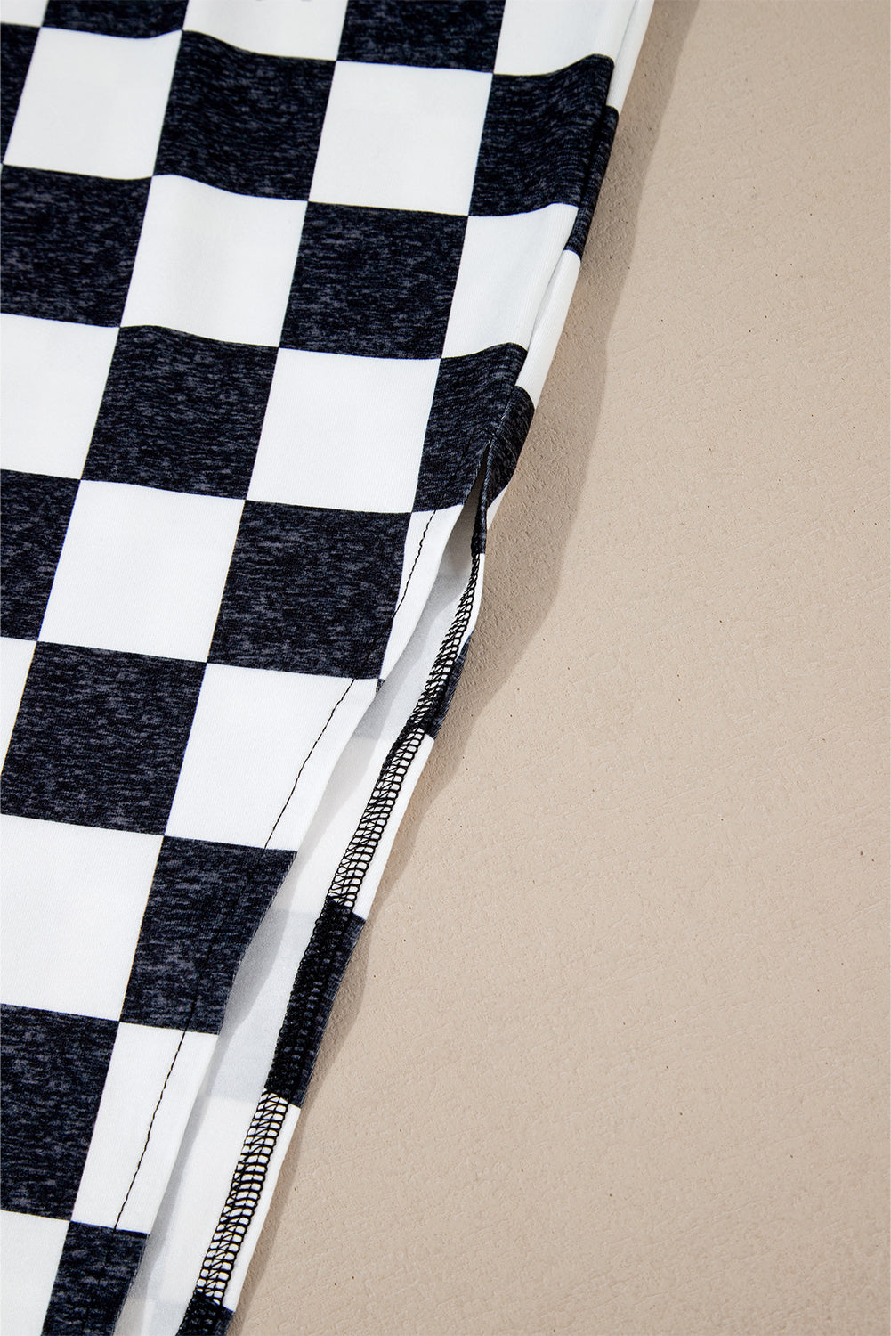 CALORA_ Retro Middellange Geruite Rok met Split voor Dames