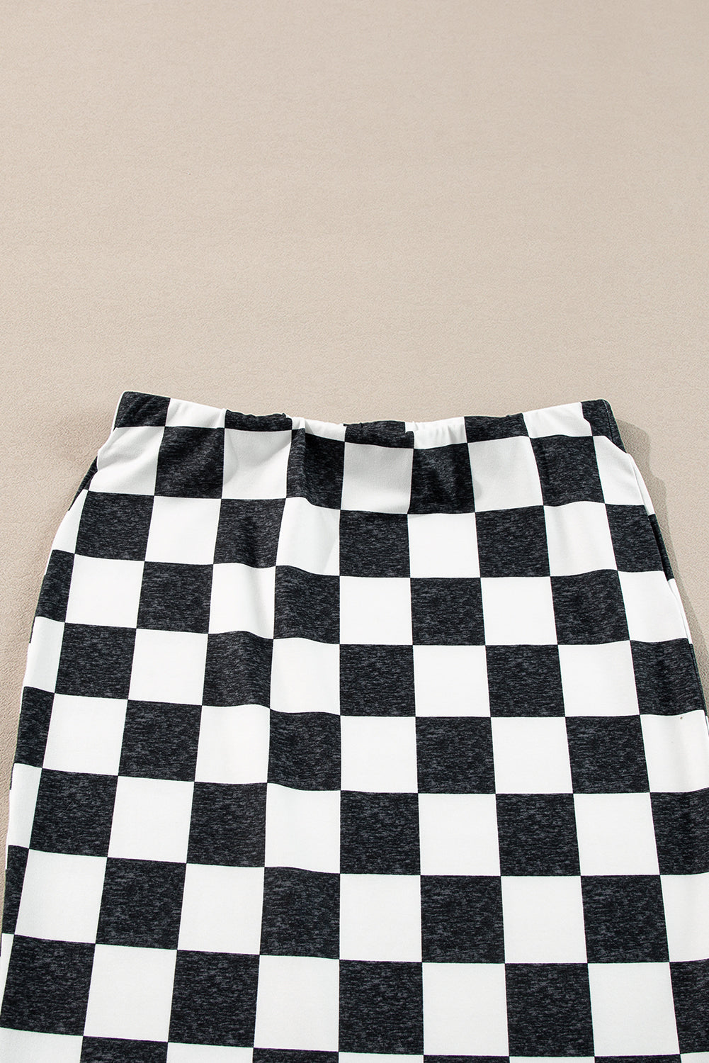 CALORA_ Retro Middellange Geruite Rok met Split voor Dames