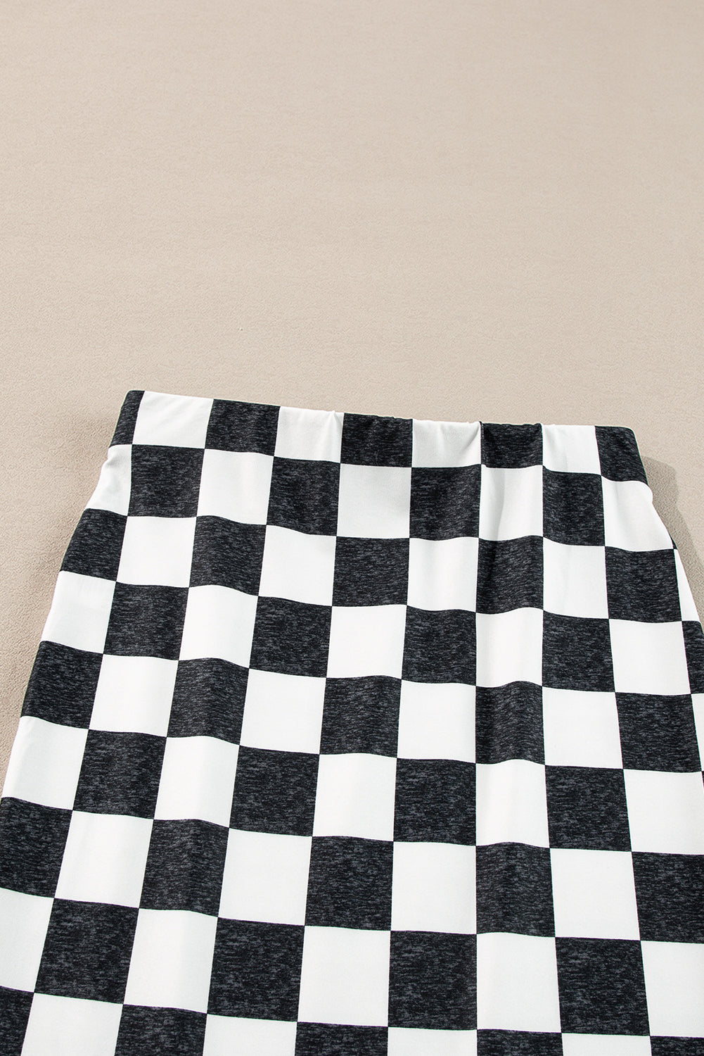 CALORA_ Retro Middellange Geruite Rok met Split voor Dames