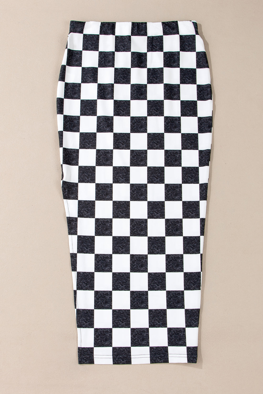 CALORA_ Retro Middellange Geruite Rok met Split voor Dames