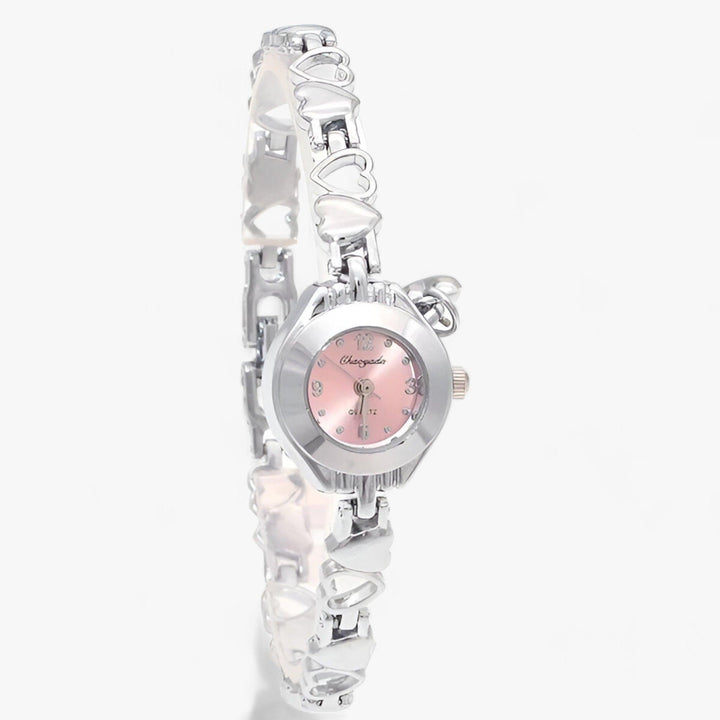 Retro Romeins nummer quartz Armbandhorloge-Horloges-Calora-Zilver Roze-Calora