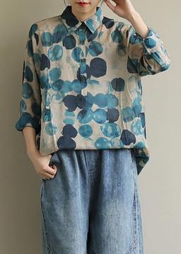 Revers herfst Tuniek - Gestippelde Blouse-Blouses-Calora-One size-Calora