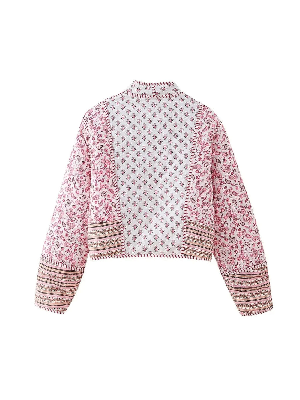 CALORA_ Reversible Bohemian Franse Jas met Twee Unieke Patronen