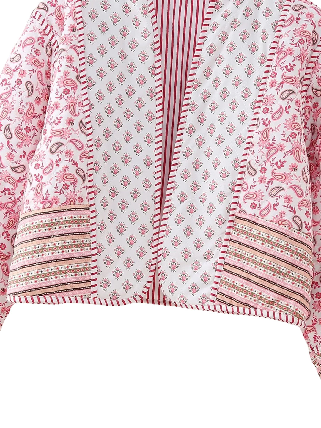CALORA_ Reversible Bohemian Franse Jas met Twee Unieke Patronen