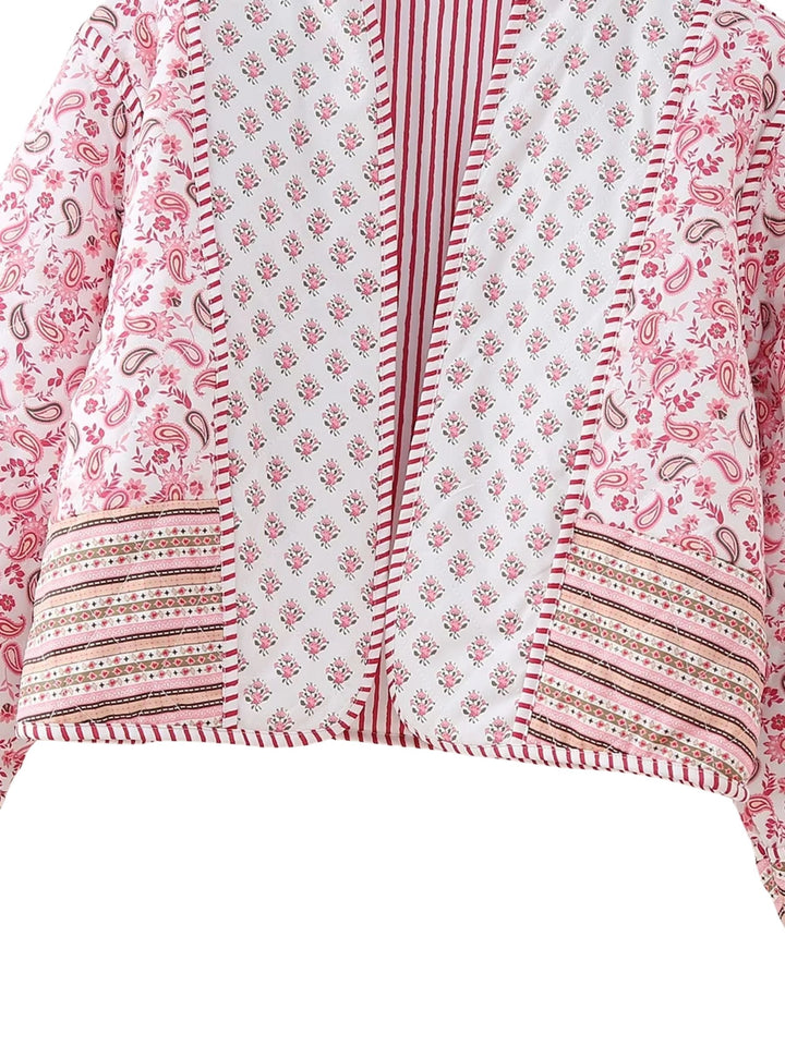 CALORA_ Reversible Bohemian Franse Jas met Twee Unieke Patronen