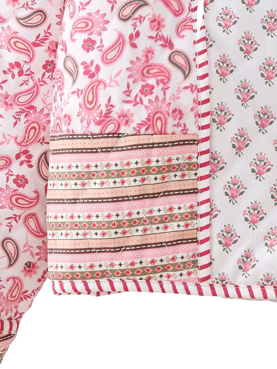 CALORA_ Reversible Bohemian Franse Jas met Twee Unieke Patronen