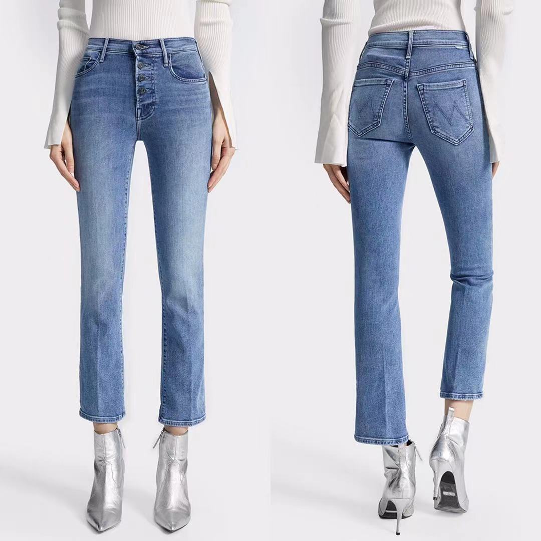 Rivana | Hoge taille Rechte cropped Spijkerbroek-Pantalons-Calora-XS-Calora