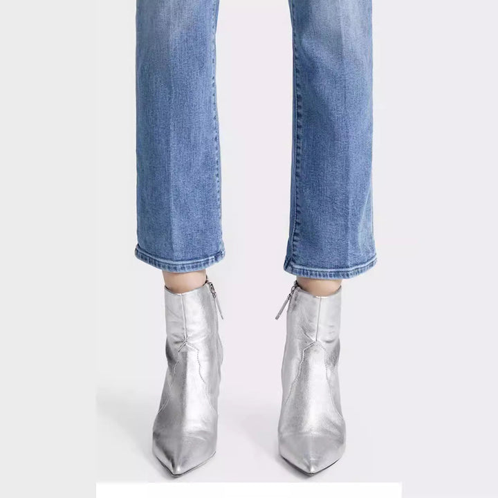Rivana | Hoge taille Rechte cropped Spijkerbroek-Pantalons-Calora-XS-Calora