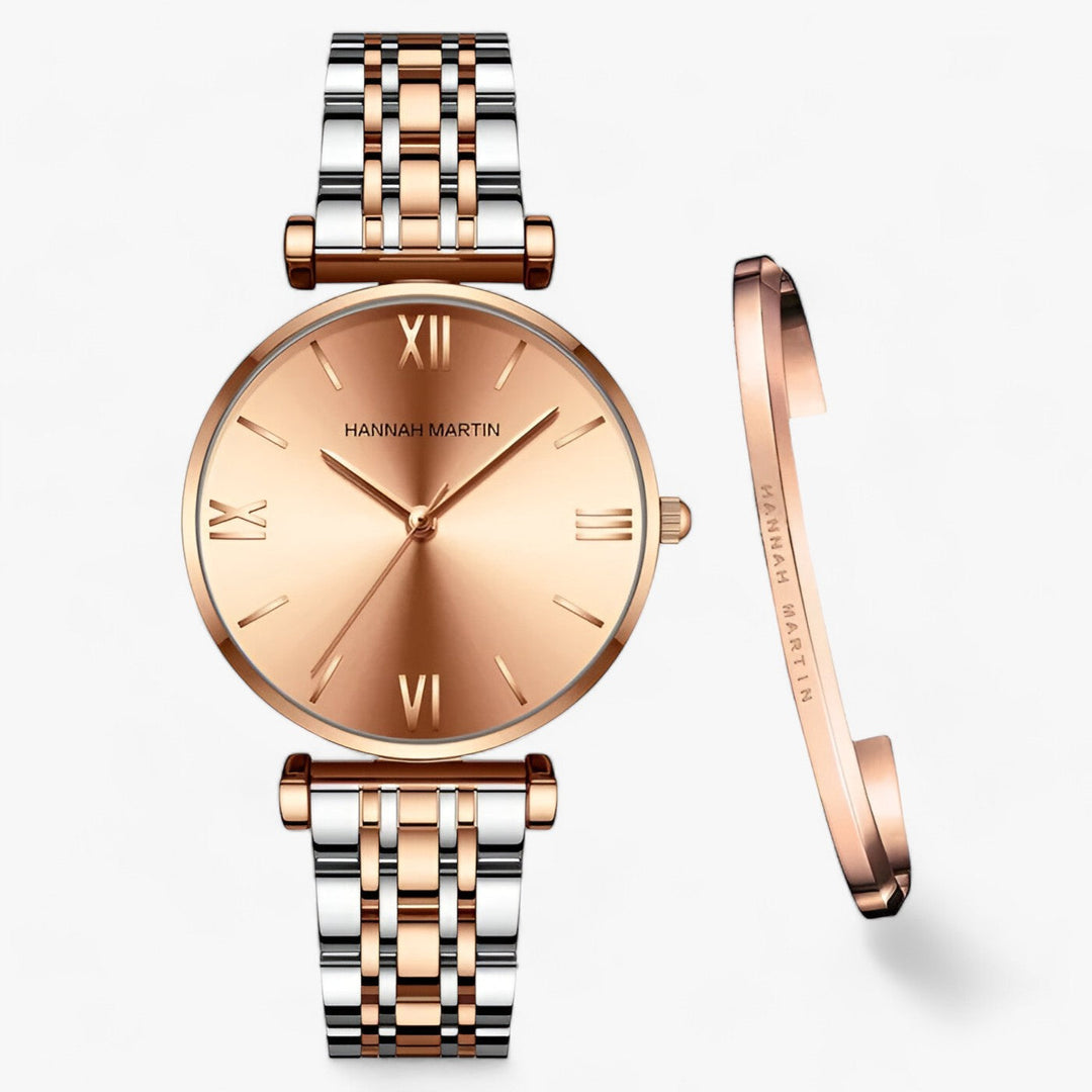 Roestvrijstalen Dameshorloge met Elegant Ontwerp-Horloges-Calora-Roségoud Zilver-Calora