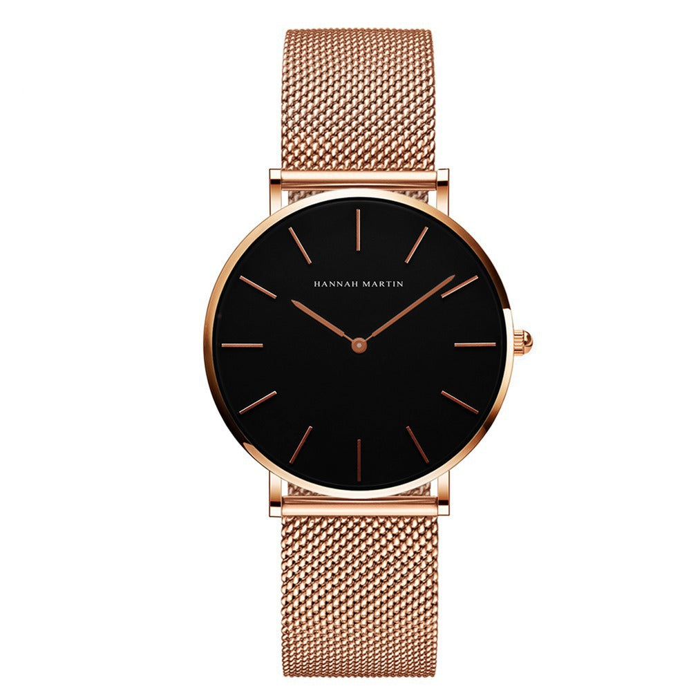 Ronde Dames Luxe Quartz Horloge-Horloges-Calora-Roze goud-Calora