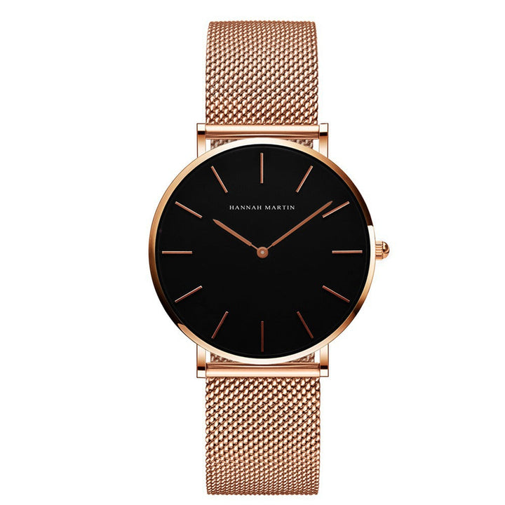 Ronde Dames Luxe Quartz Horloge-Horloges-Calora-Roze goud-Calora