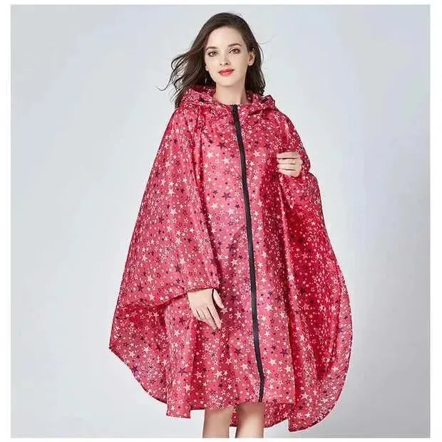 Roslyn | Dames waterdichte poncho-Zomer Jassen-Calora-Rood-One size-Calora