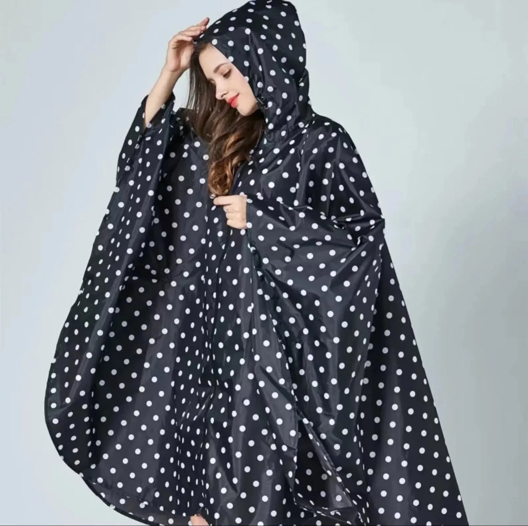 Roslyn | Dames waterdichte poncho-Zomer Jassen-Calora-Zwart-One size-Calora