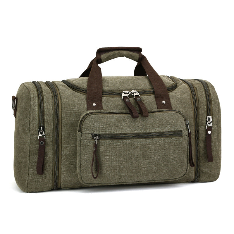 CALORA_ Ruim Canvas Reiszak met Rits en Schoenenvak - 11,8H x 9,8D x 20,9W