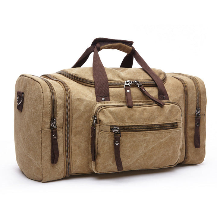 CALORA_ Ruim Canvas Reiszak met Rits en Schoenenvak - 11,8H x 9,8D x 20,9W