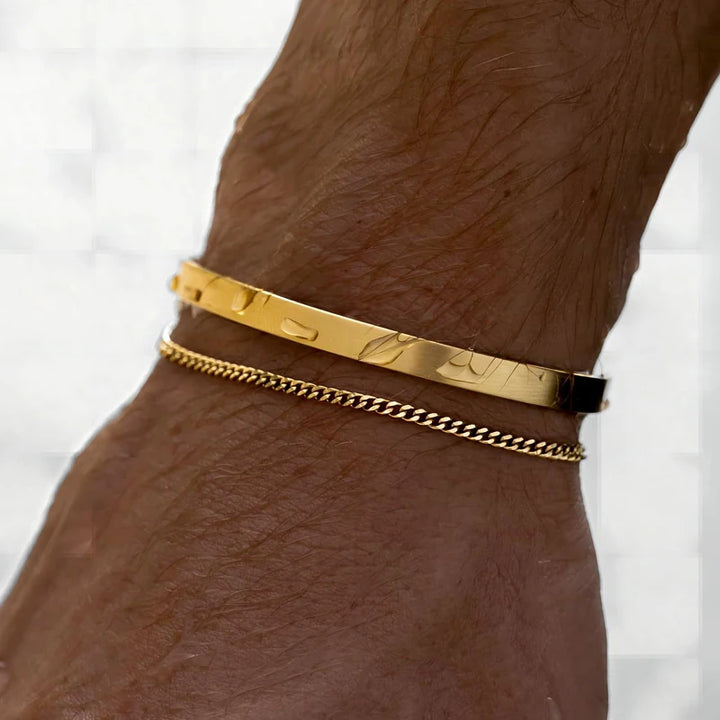 RVS Zilver Gouden Vergulde Armband Set-Armbanden-Calora-Cuban set-Calora