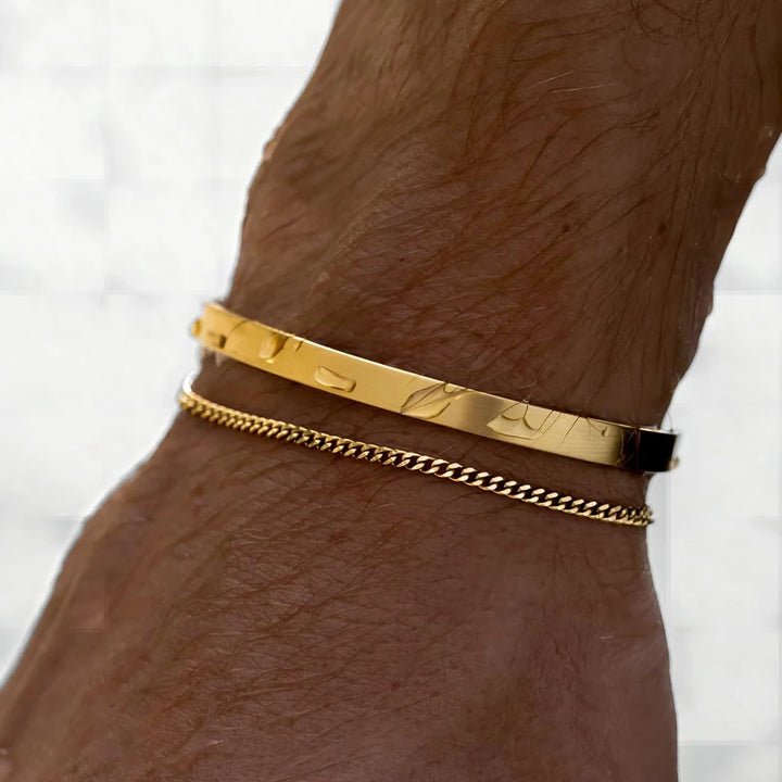 RVS Zilver Gouden Vergulde Armband Set-Armbanden-Calora-Gouden armband-Calora