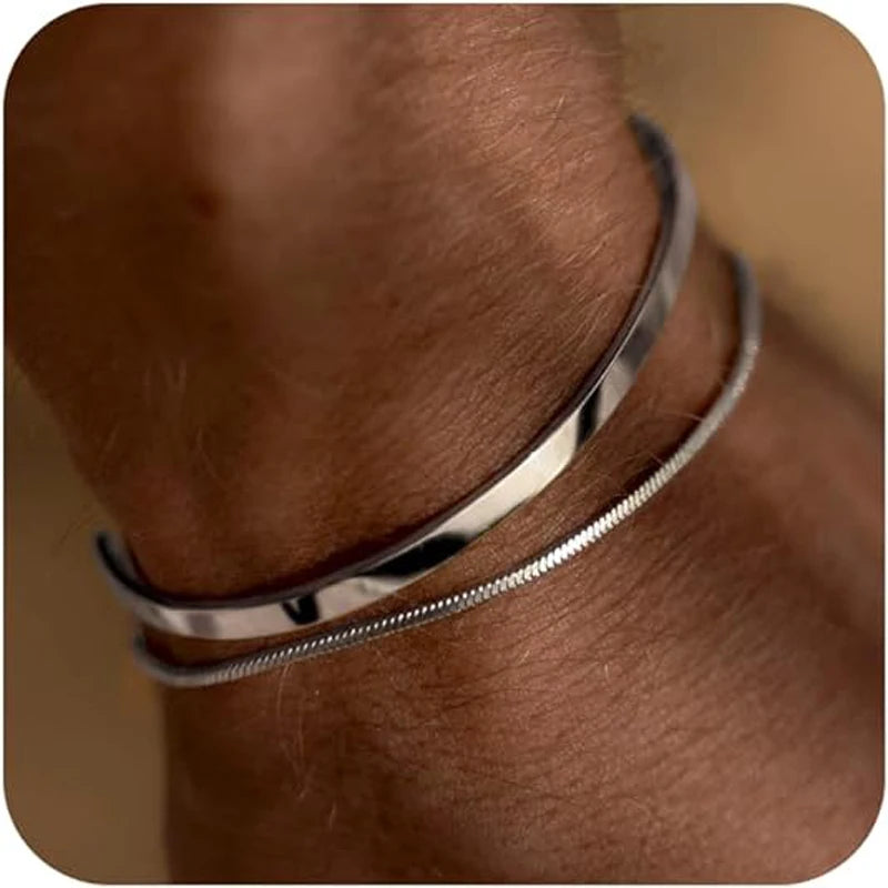 RVS Zilver Gouden Vergulde Armband Set-Armbanden-Calora-Gouden armband-Calora