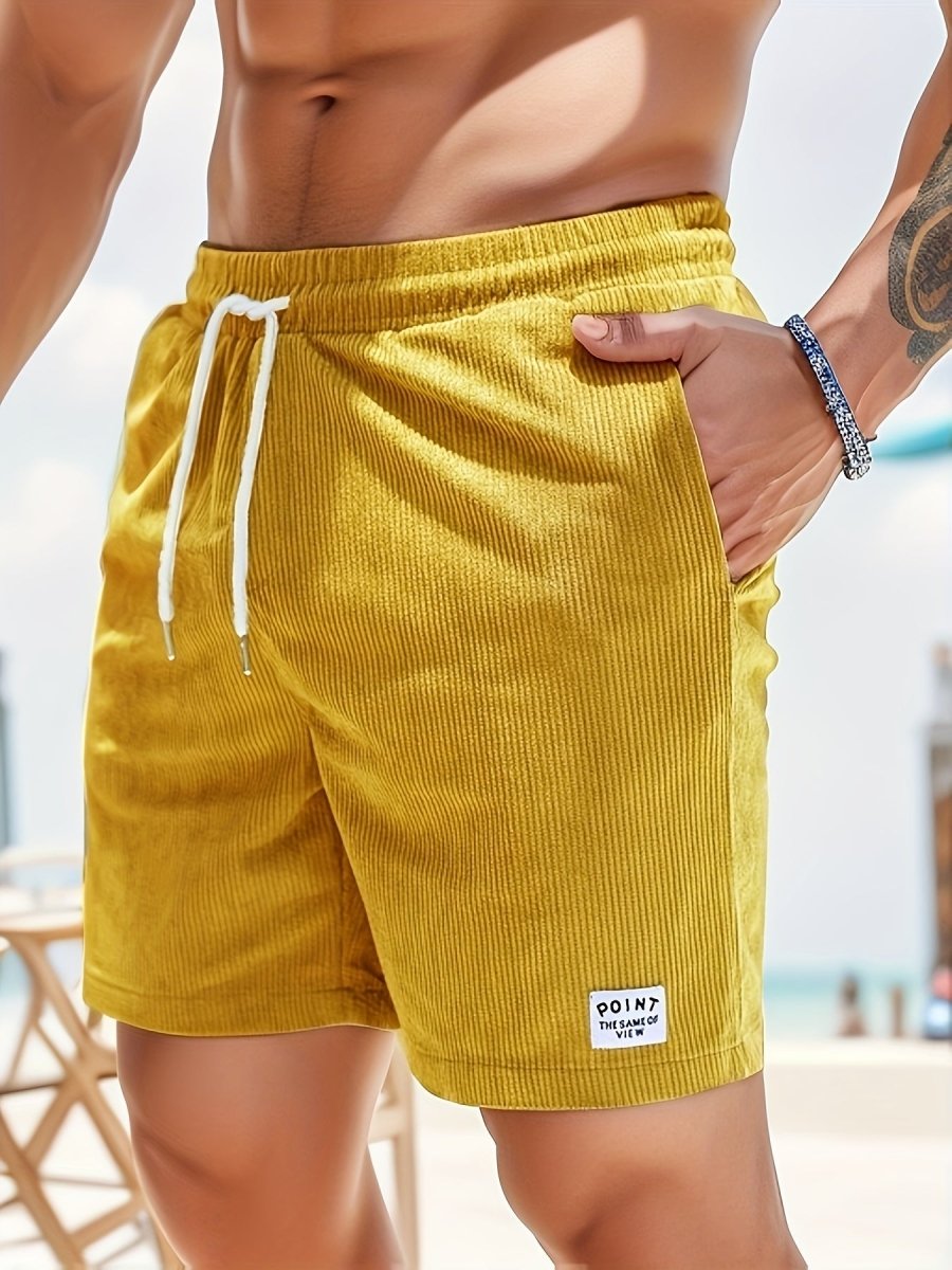Ryan | Ribfluwelen Korte Broek-Korte Broeken-Calora-Geel-S-Calora