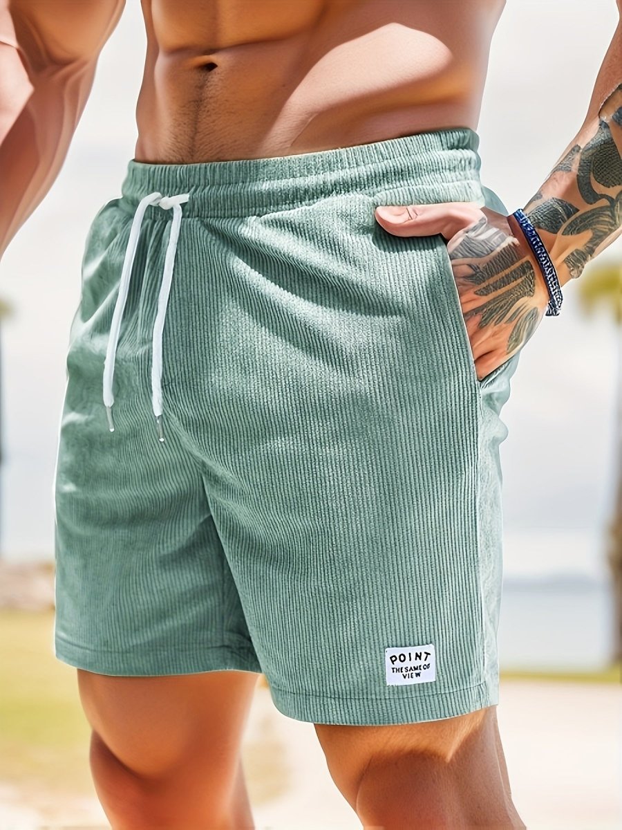Ryan | Ribfluwelen Korte Broek-Korte Broeken-Calora-Lichtgroen-S-Calora