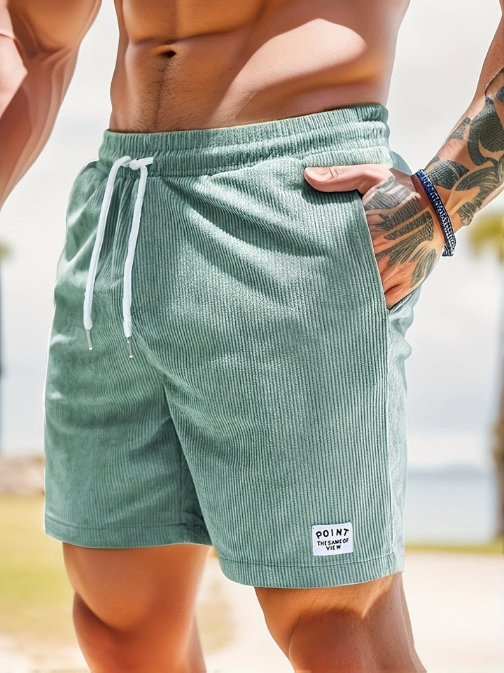 Ryan | Ribfluwelen Korte Broek-Korte Broeken-Calora-Lichtgroen-S-Calora
