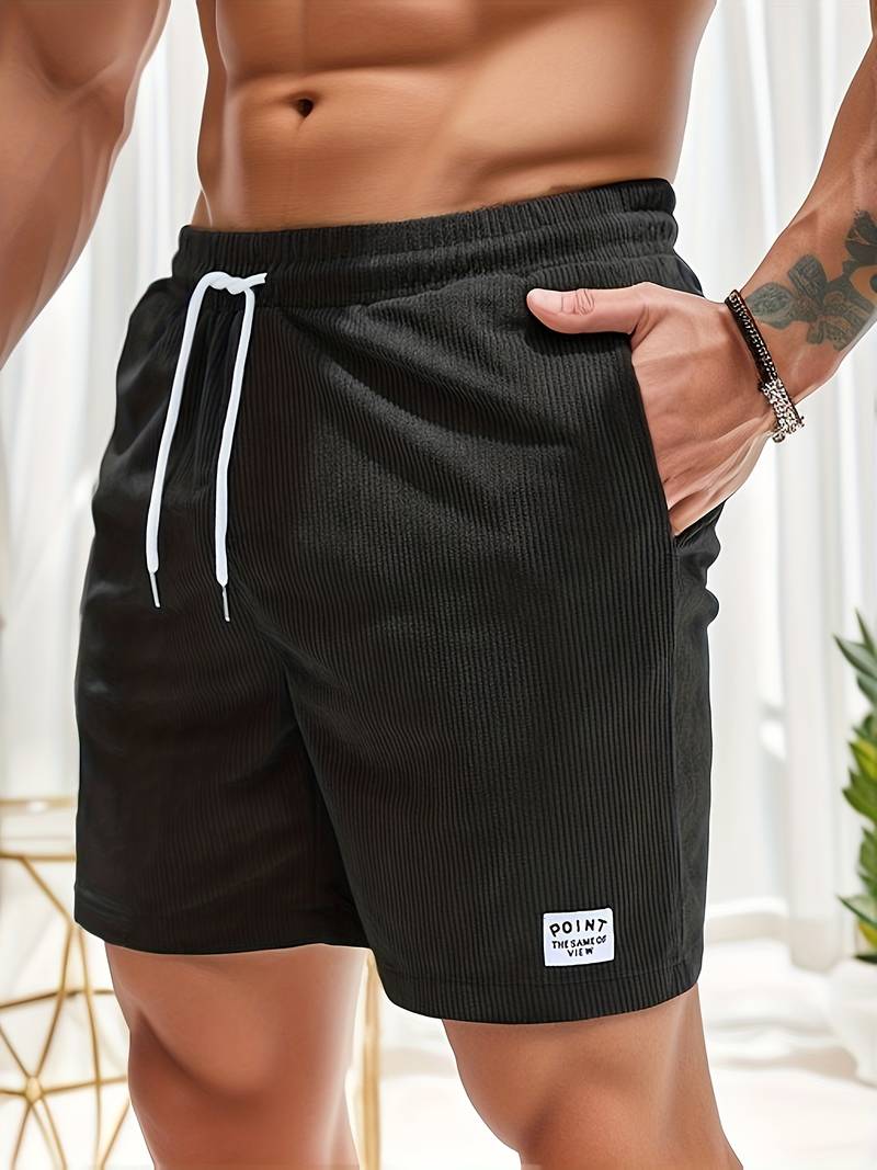 Ryan | Ribfluwelen Korte Broek-Korte Broeken-Calora-Zwart-S-Calora
