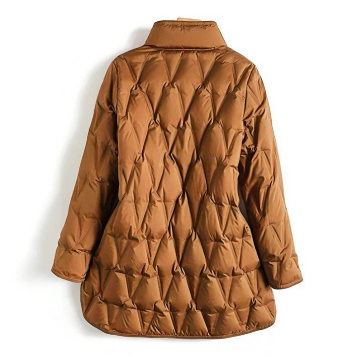 Sabella | Gewatteerd damesjas met drukknopen-Zomer Jassen-Calora-Khaki-S-Calora