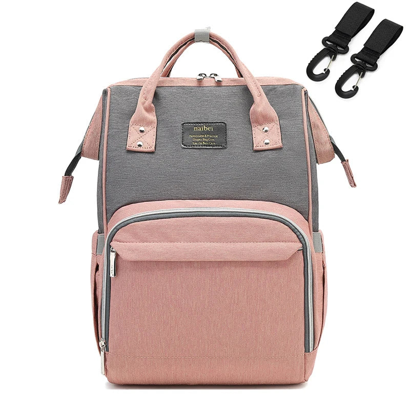 SafeTrips | Multifunctionele & Waterdichte Luier baby Reistas-Schoudertassen-Calora-Roze-Calora