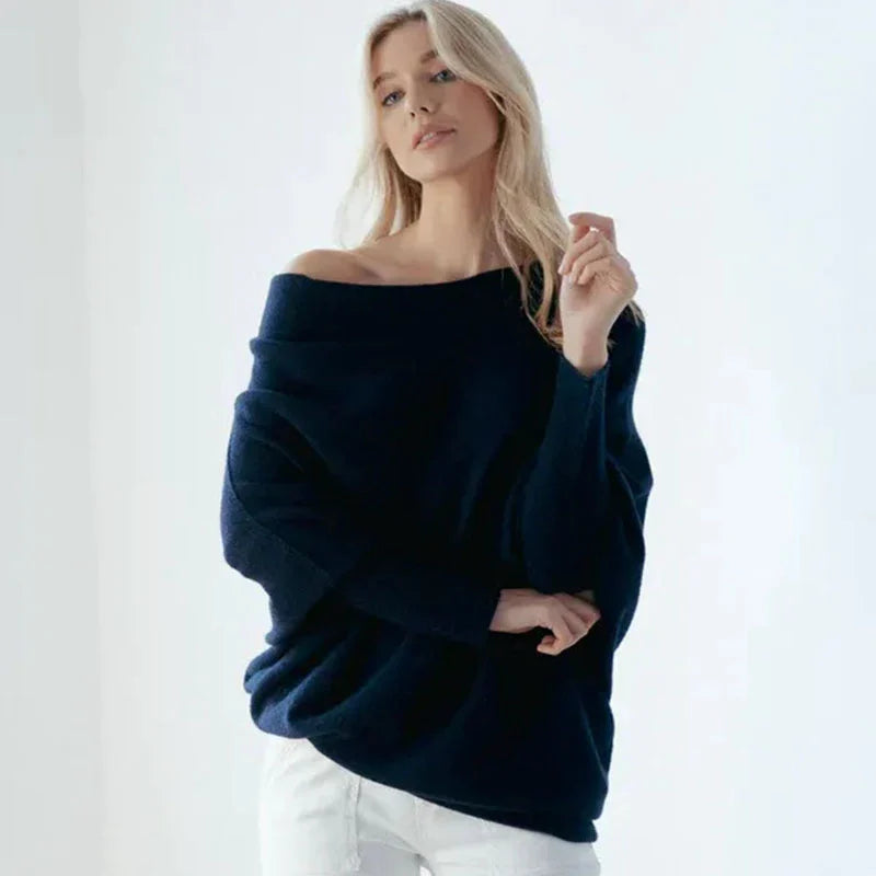 CALORA_ Saint Luré | Luxe trui Sweater met open hals