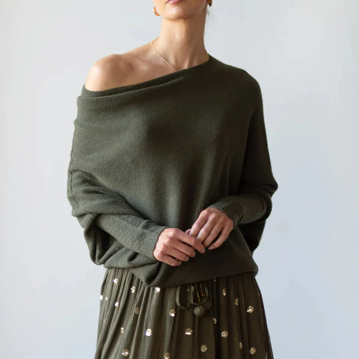 CALORA_ Saint Luré | Luxe trui Sweater met open hals