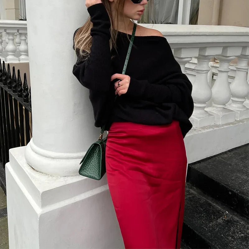 CALORA_ Saint Luré | Luxe trui Sweater met open hals