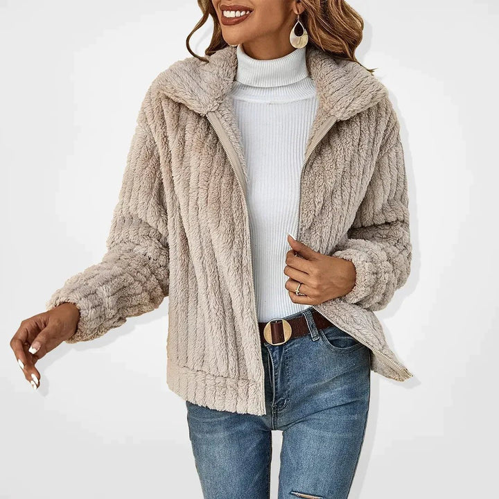 Salvia | Casual Cardigan Vest-Blazers & Vesten-Calora-Beige-S-Calora