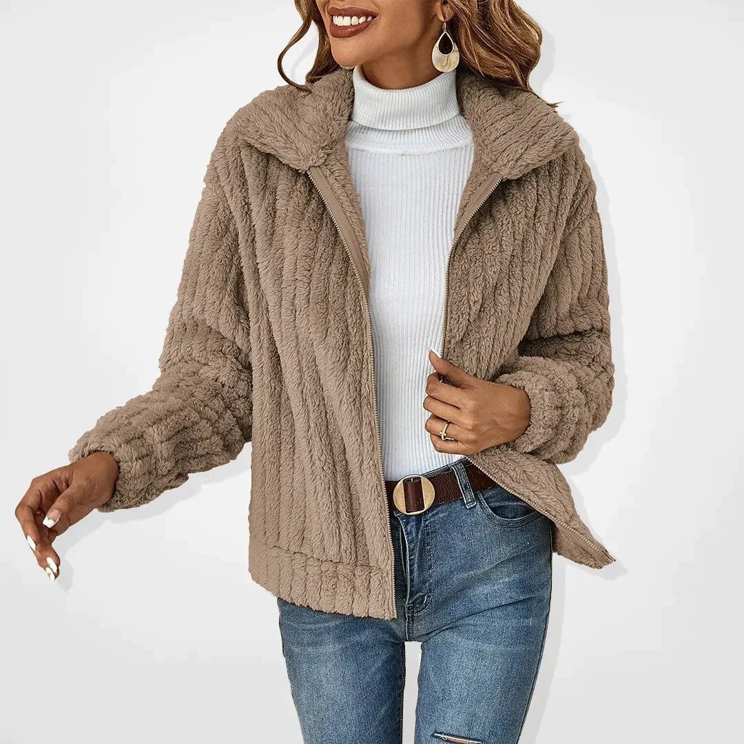Salvia | Casual Cardigan Vest-Blazers & Vesten-Calora-Khaki-S-Calora